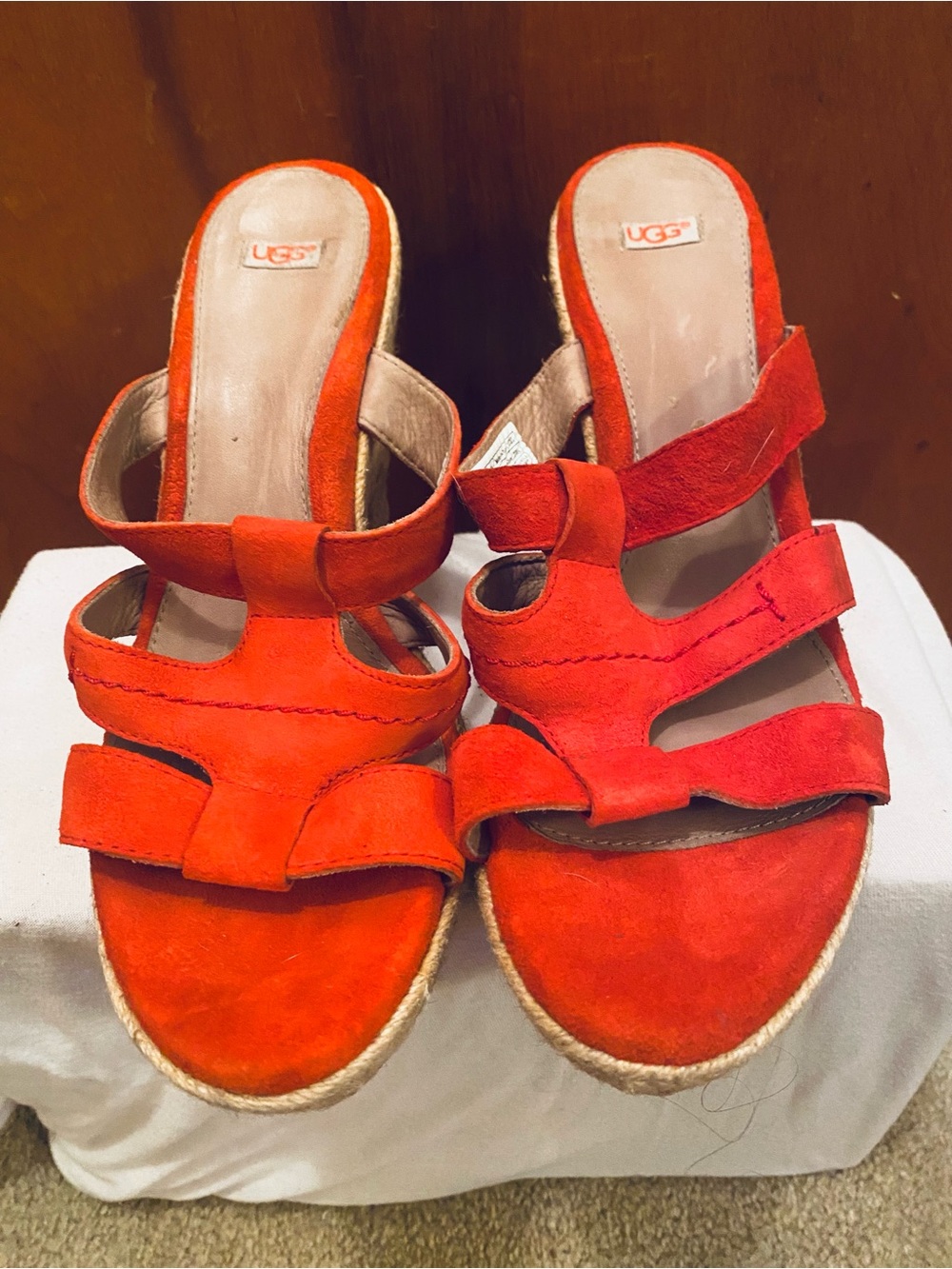 UGG Coral Suede Espadrille Wedge Sandals - Picture 2 of 3